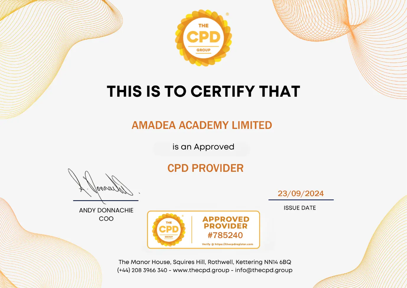 CPD Accreditation Certificate